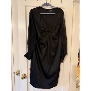 adrianna papell jersey and satin tuxedo sheath dress Papell- Matte Twist Front Gown eye zip closure Adrianna Papell | Dresses |